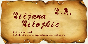 Miljana Milojkić vizit kartica